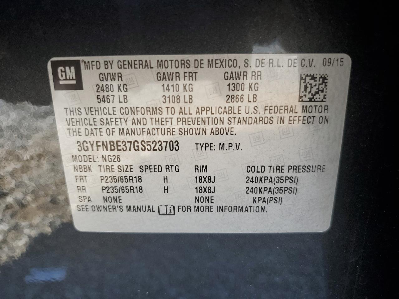 2016 CADILLAC SRX