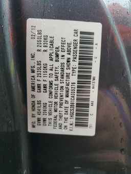 2012 HONDA ACCORD