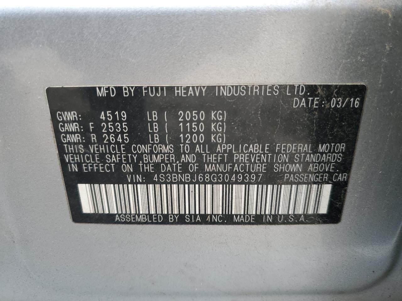 2016 SUBARU Legacy