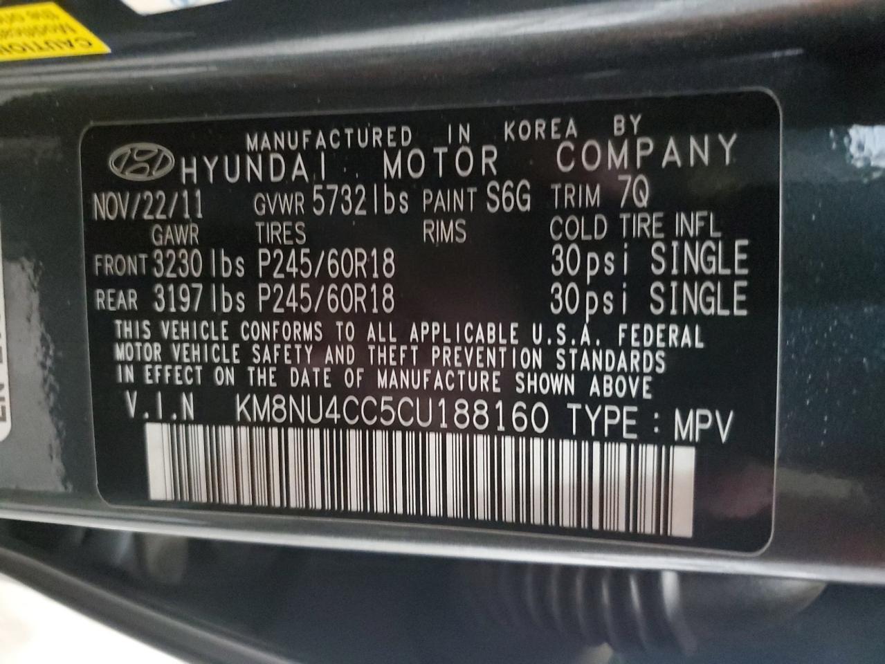2012 HYUNDAI Veracruz