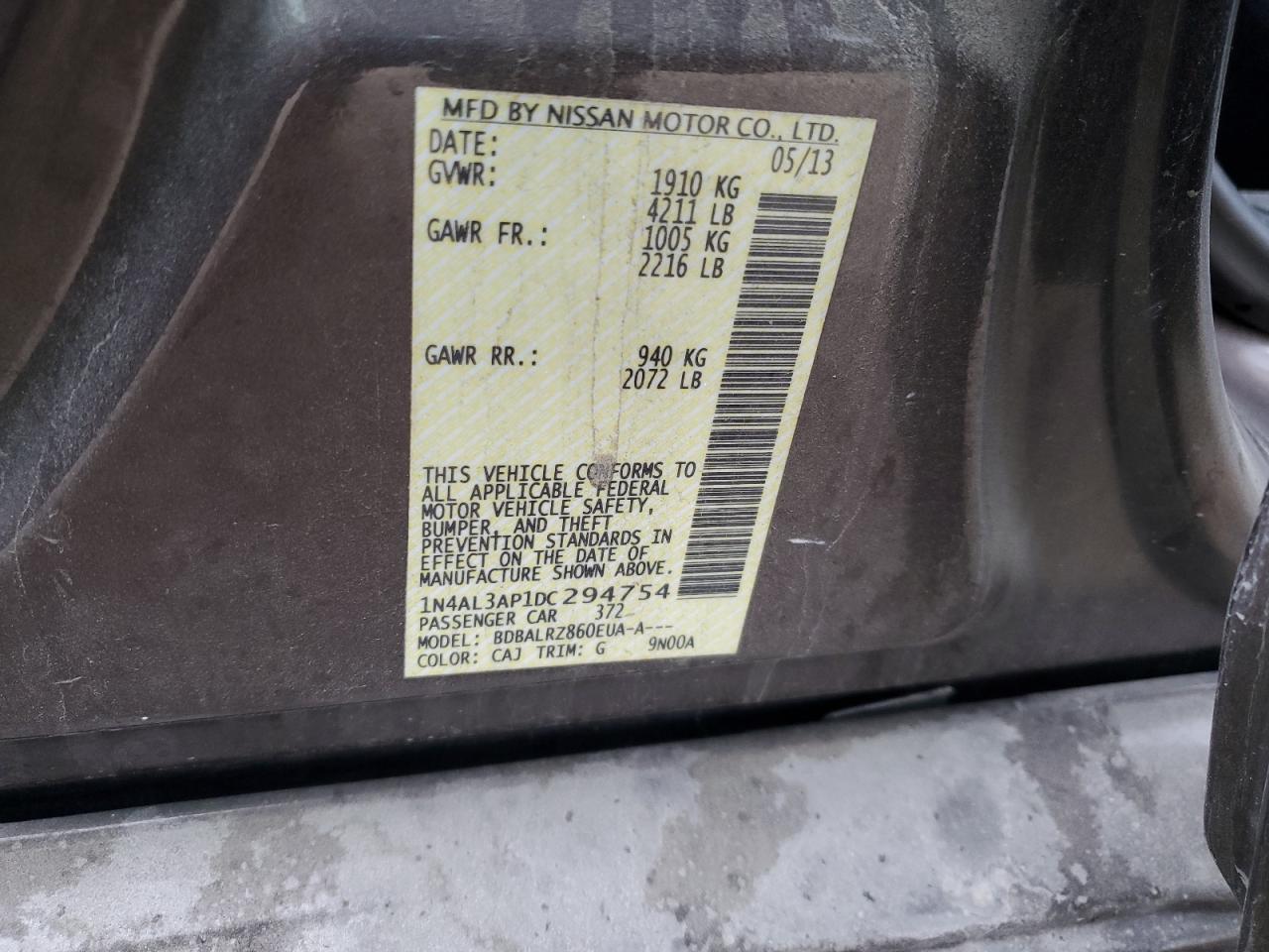 2013 NISSAN ALTIMA