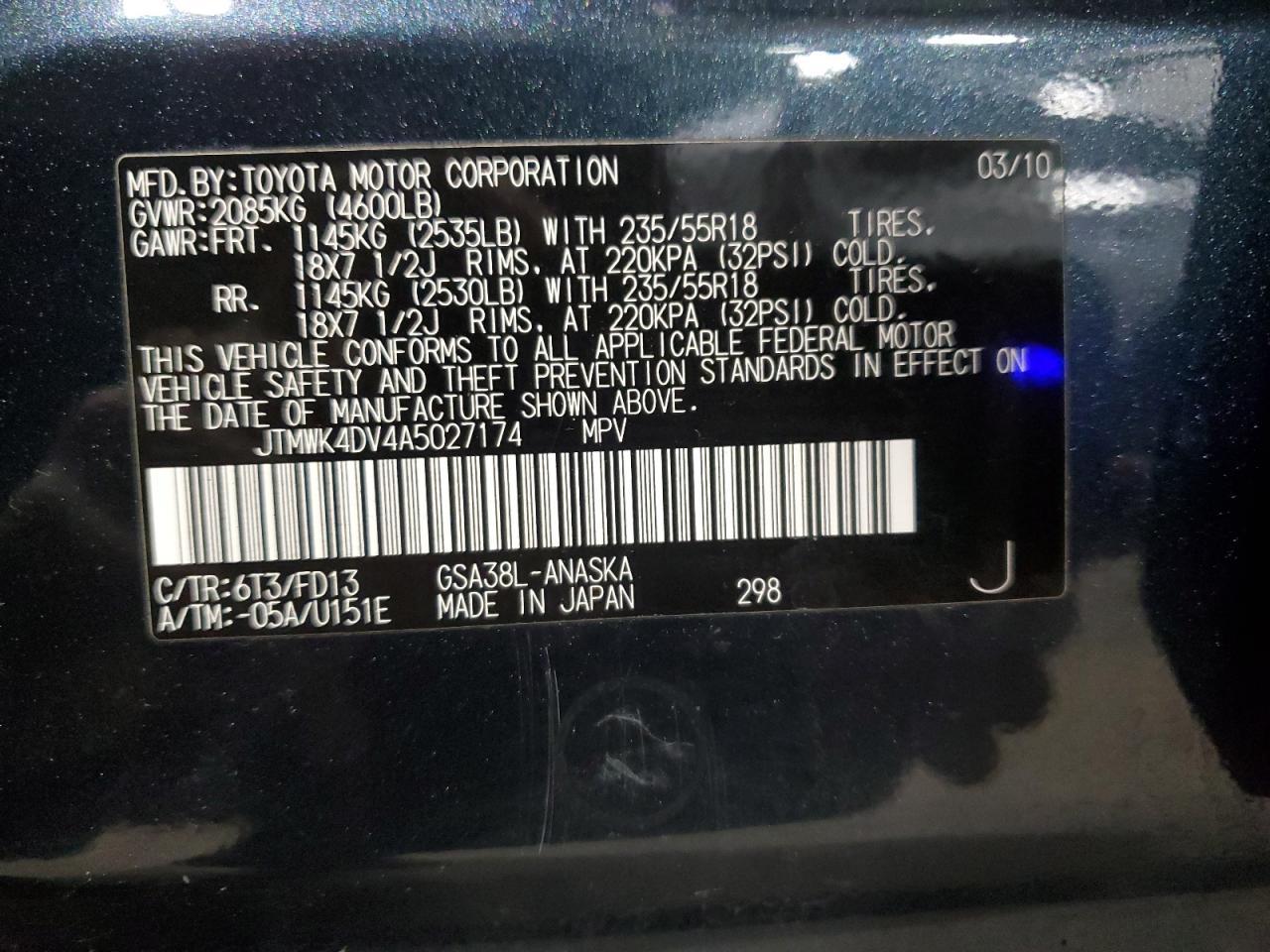 2010 TOYOTA RAV4