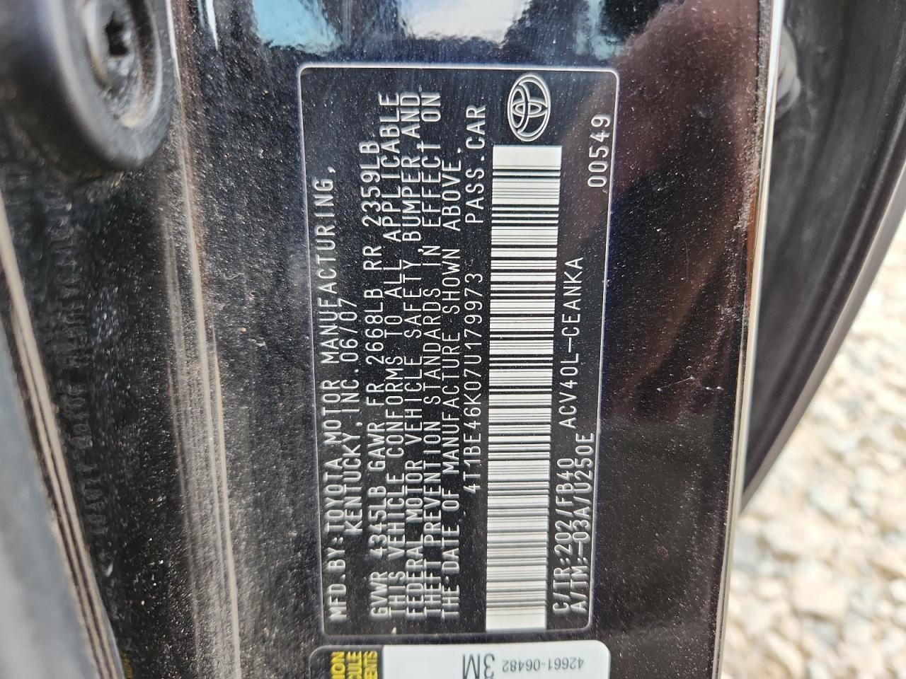 2007 TOYOTA CAMRY