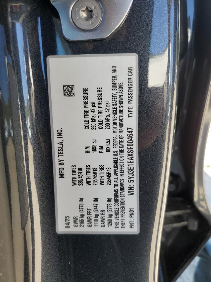 2025 TESLA MODEL 3