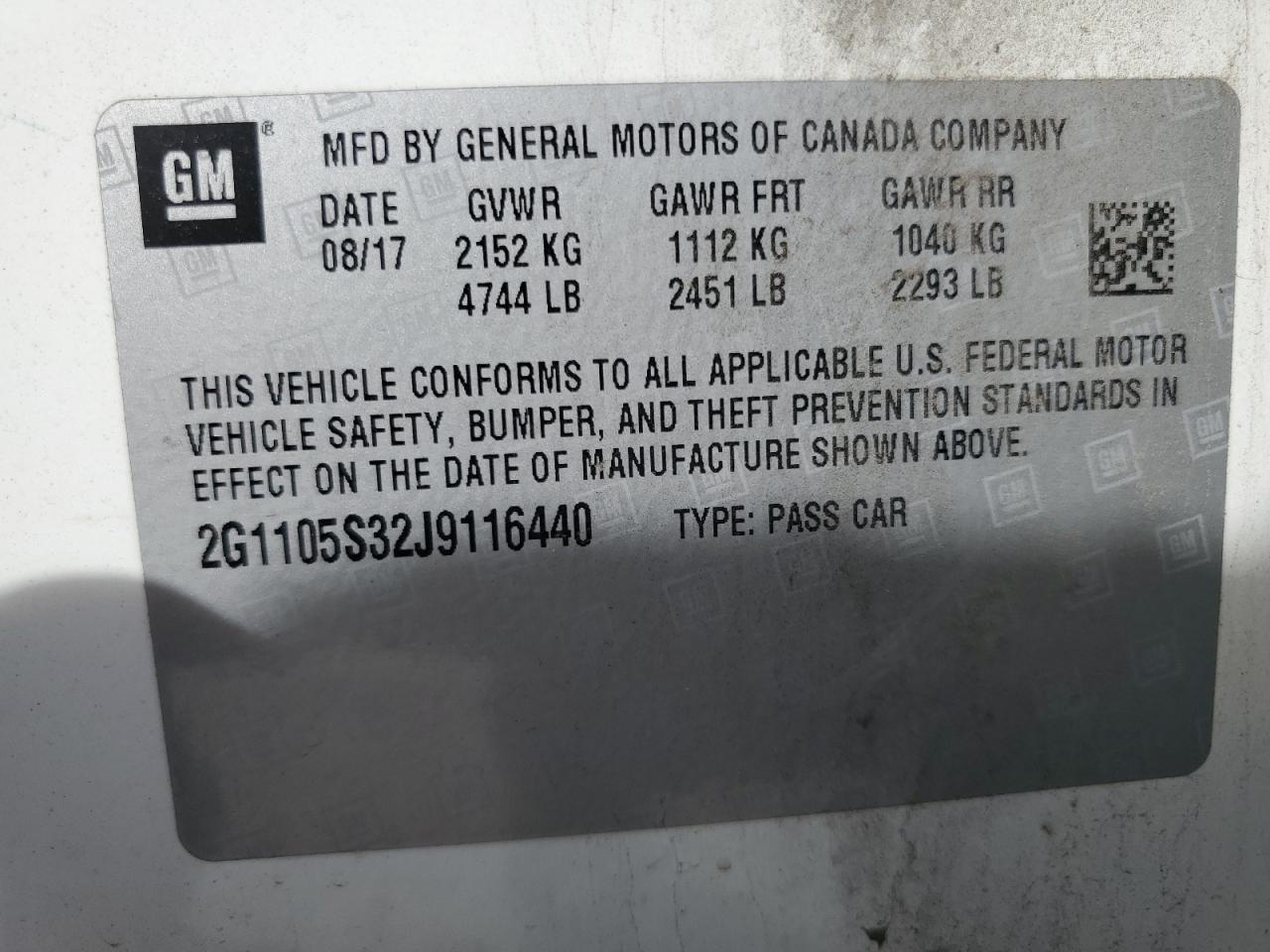 2018 CHEVROLET IMPALA