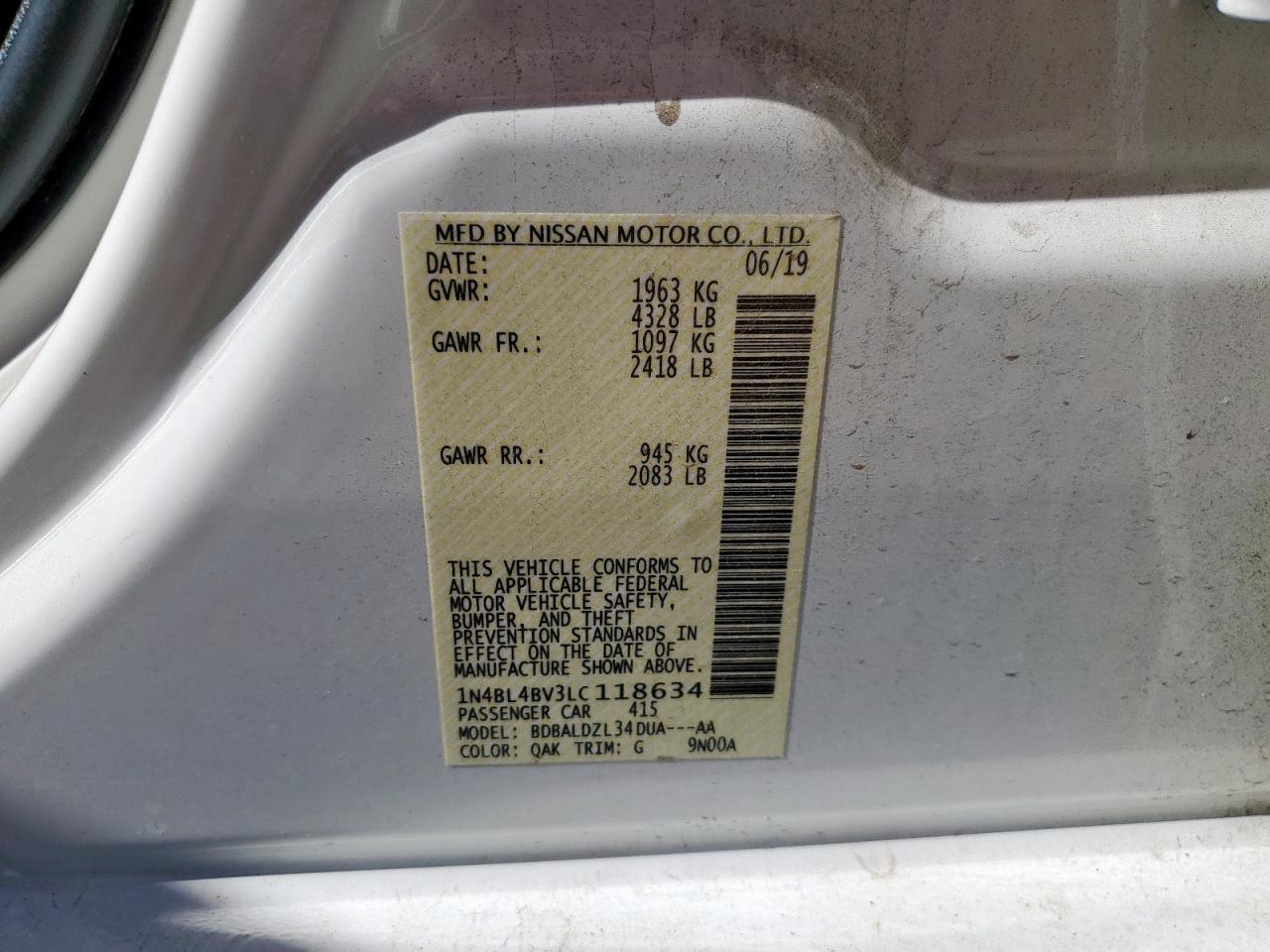 2020 NISSAN ALTIMA