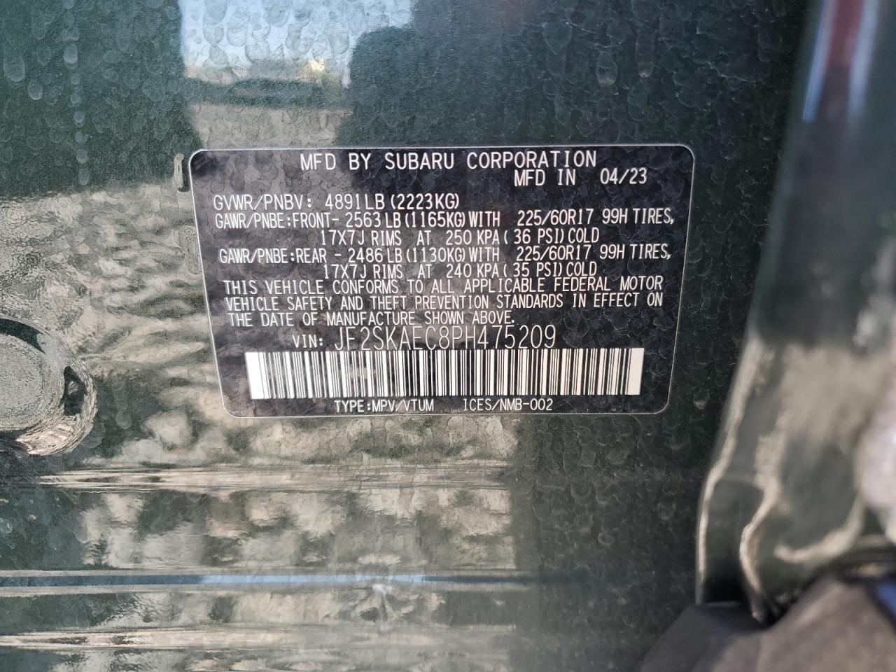 2023 SUBARU FORESTER