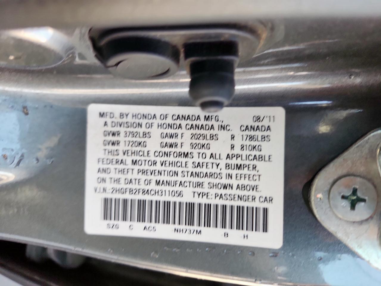 2012 HONDA CIVIC