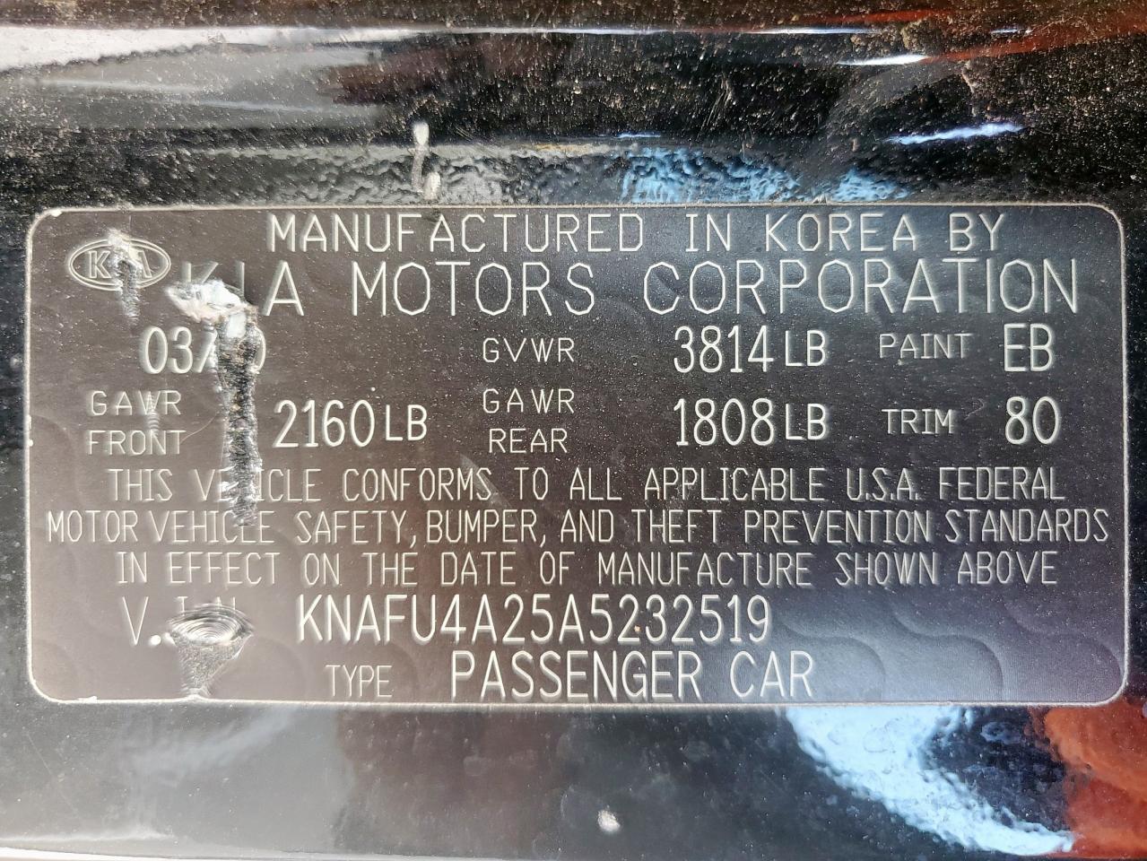 2010 KIA FORTE