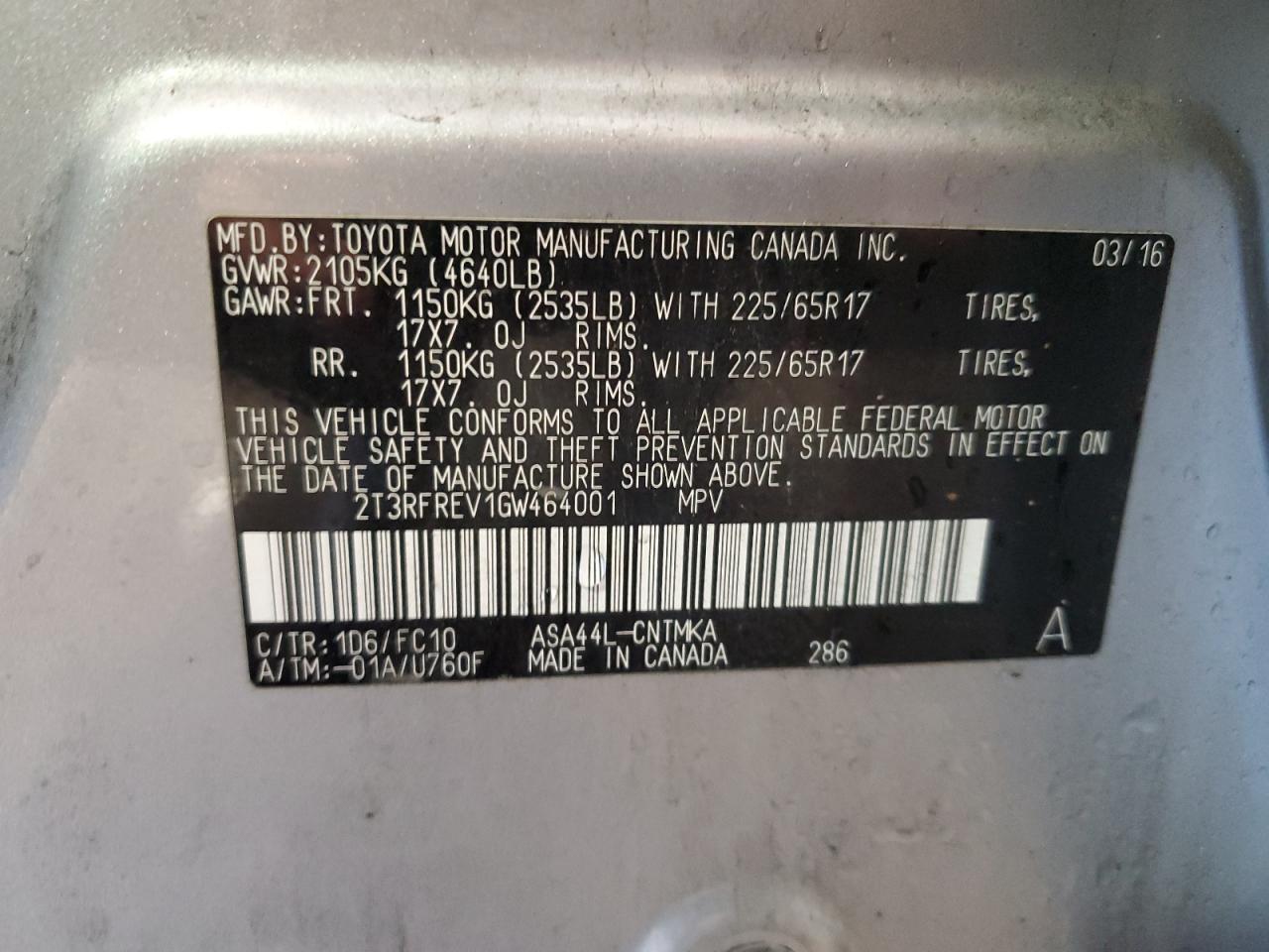 2016 TOYOTA RAV4