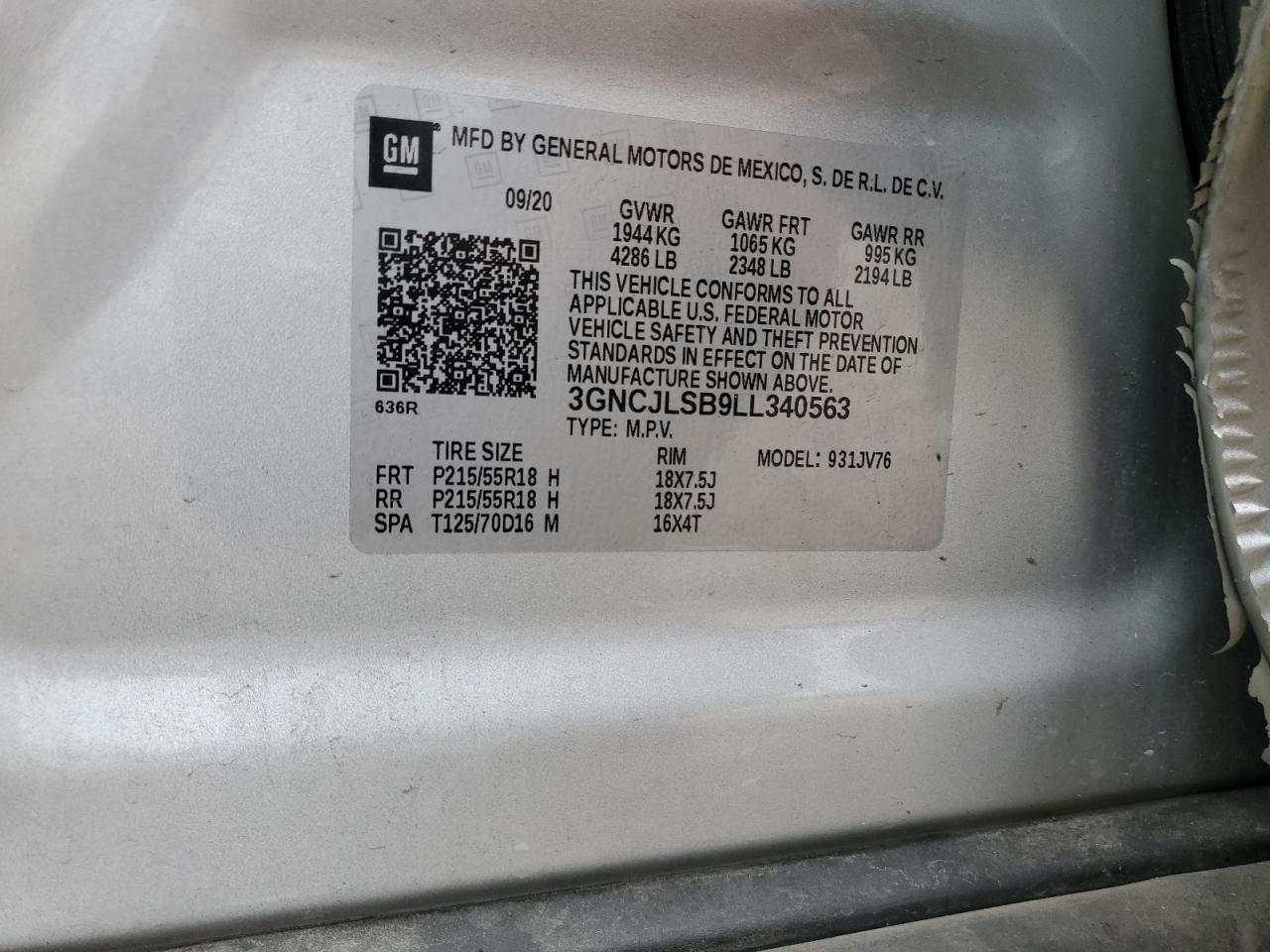 2020 CHEVROLET TRAX