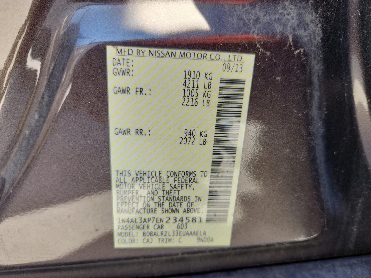2014 NISSAN ALTIMA