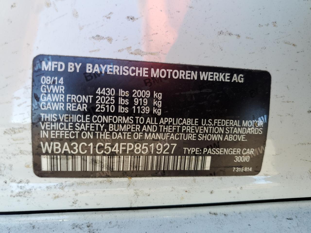 2015 BMW 3 SERIES