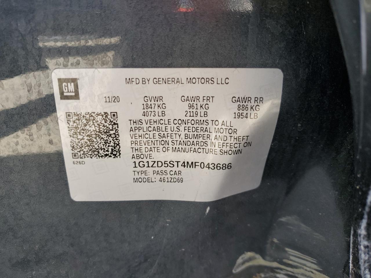 2021 CHEVROLET MALIBU