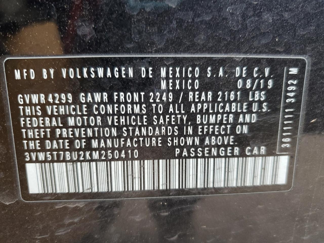 2019 VOLKSWAGEN JETTA