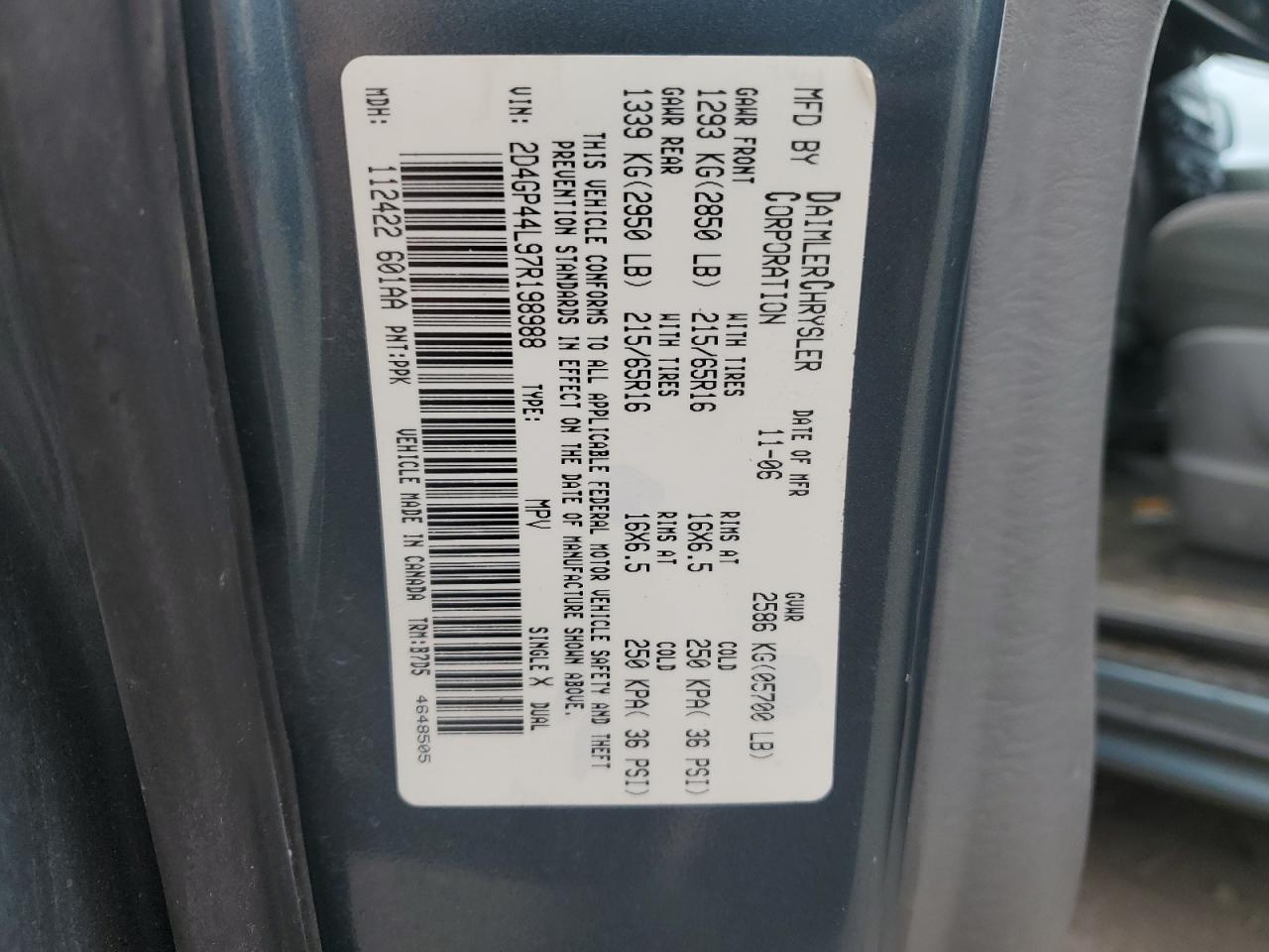 2007 DODGE GRAND CARAVAN