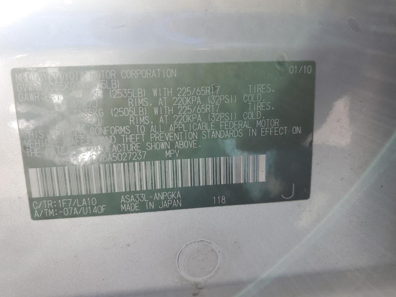 2010 TOYOTA RAV4