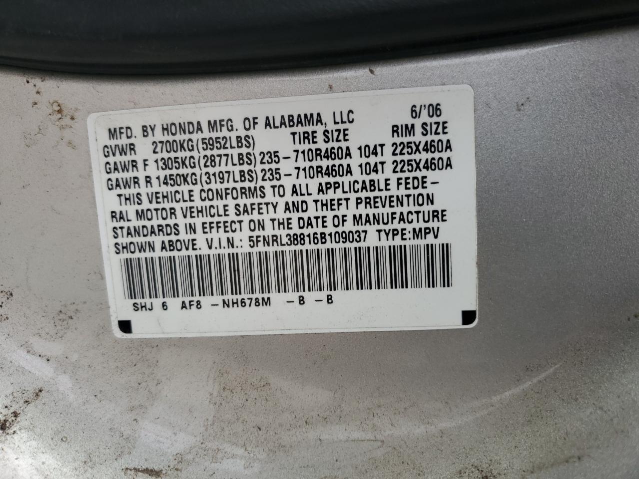 2006 HONDA ODYSSEY