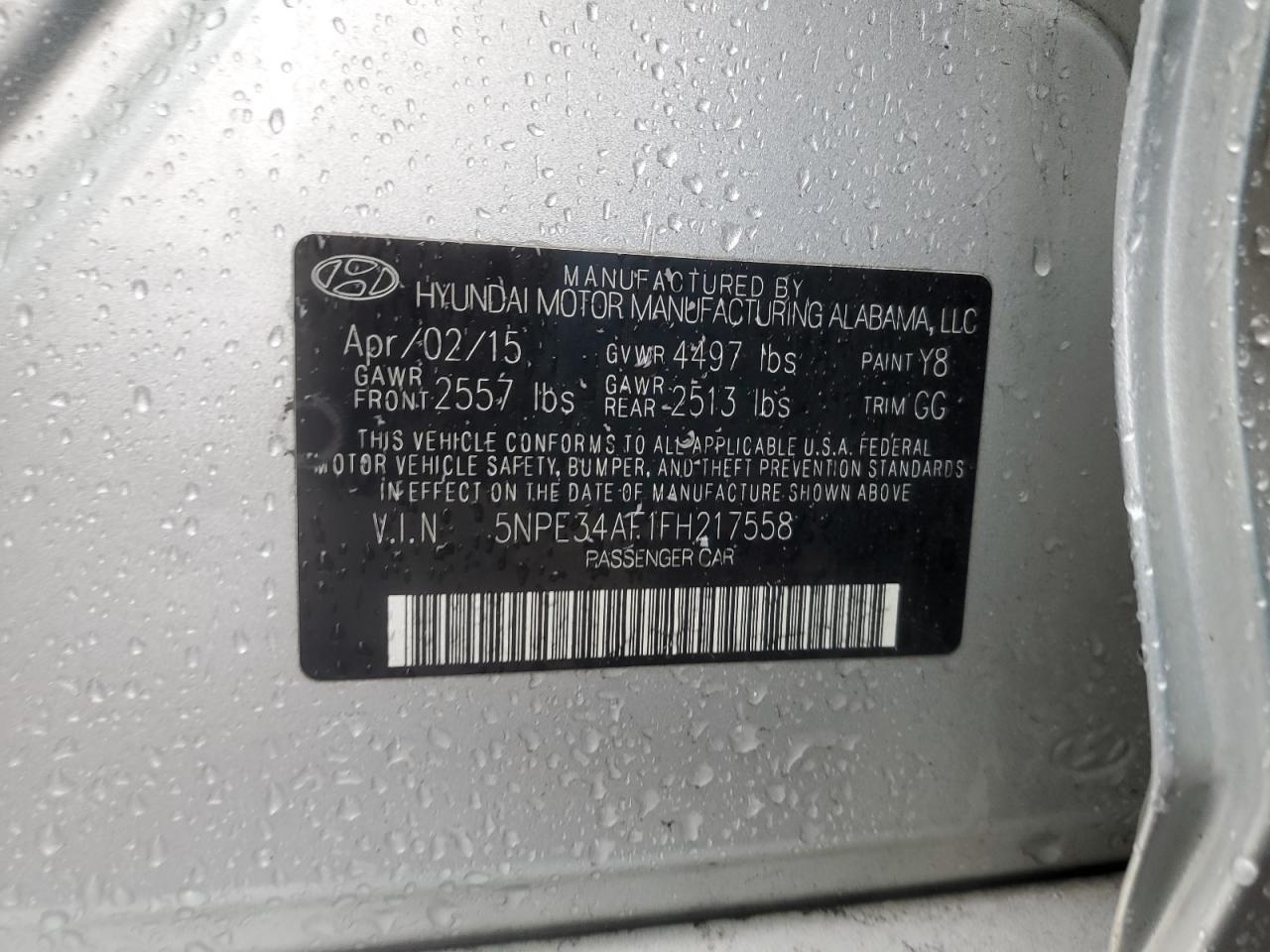 2015 HYUNDAI SONATA
