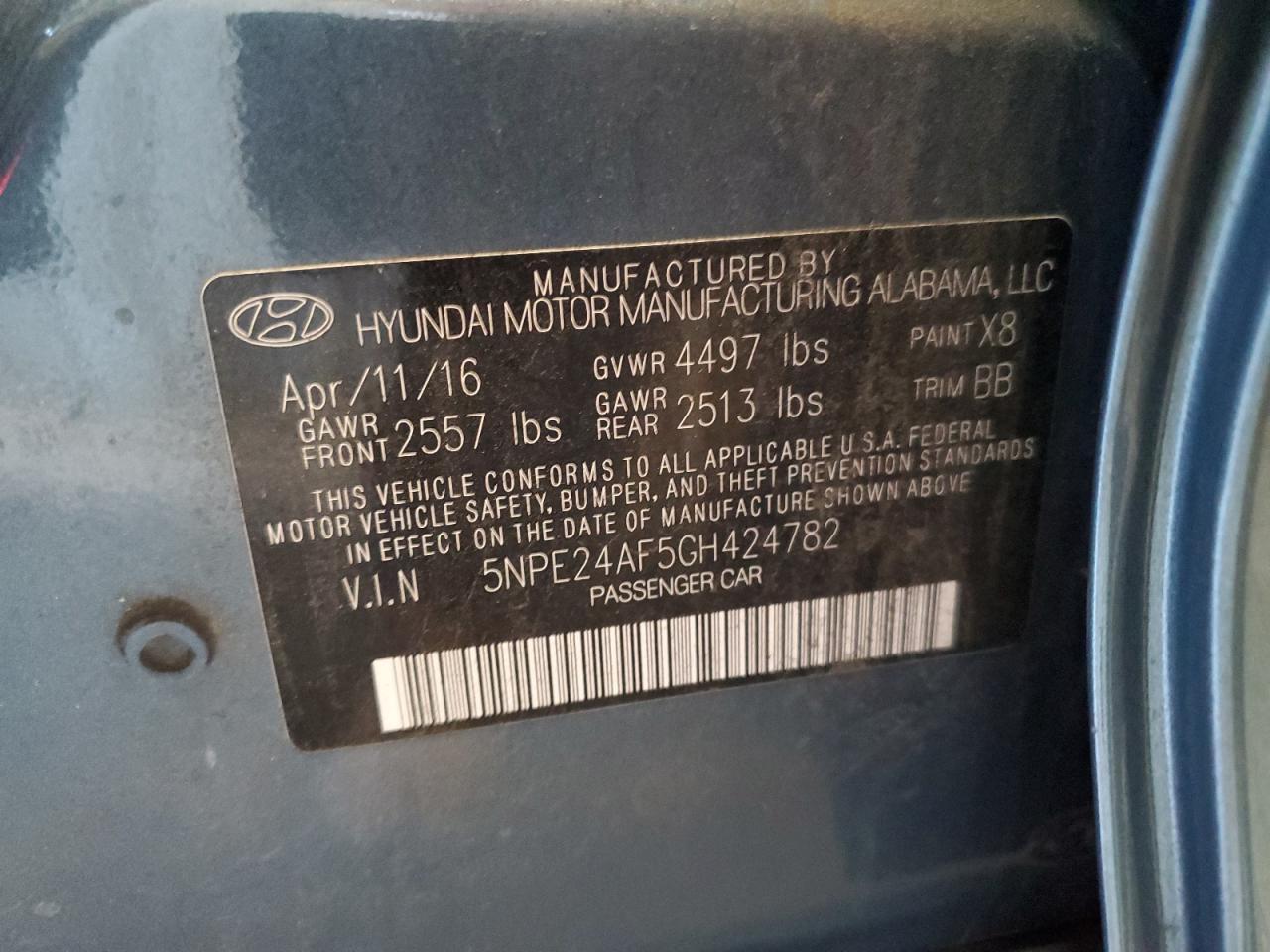 2016 HYUNDAI SONATA