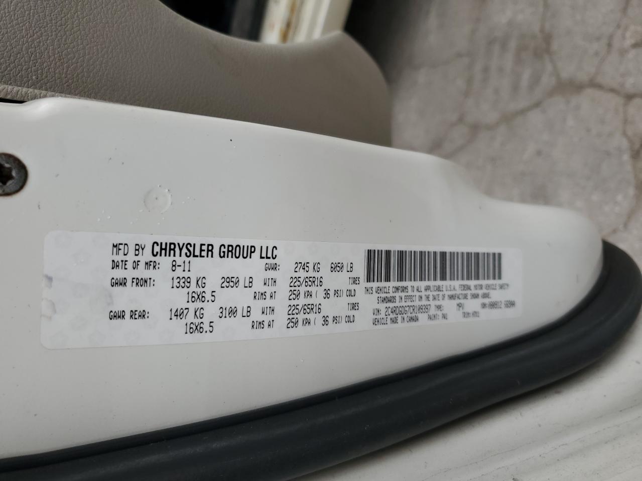 2012 DODGE GRAND CARAVAN