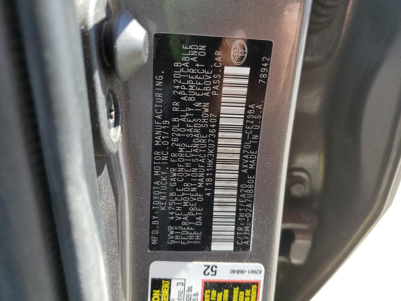 2019 TOYOTA CAMRY