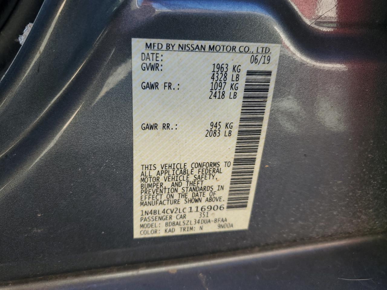 2020 NISSAN ALTIMA