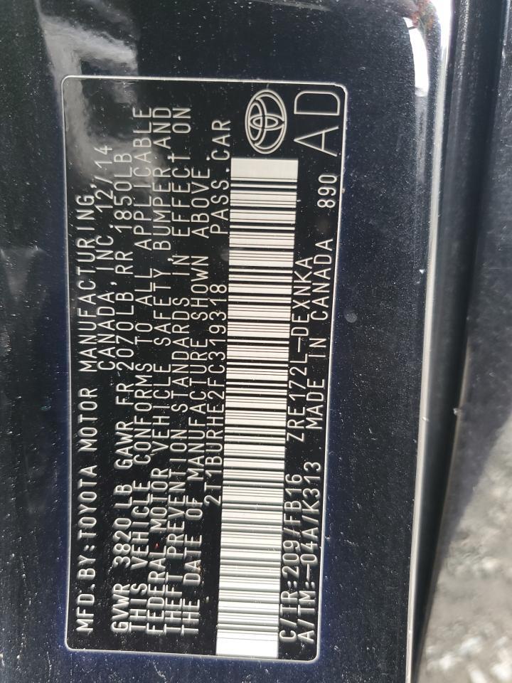2015 TOYOTA COROLLA