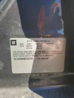 2012 CHEVROLET SONIC