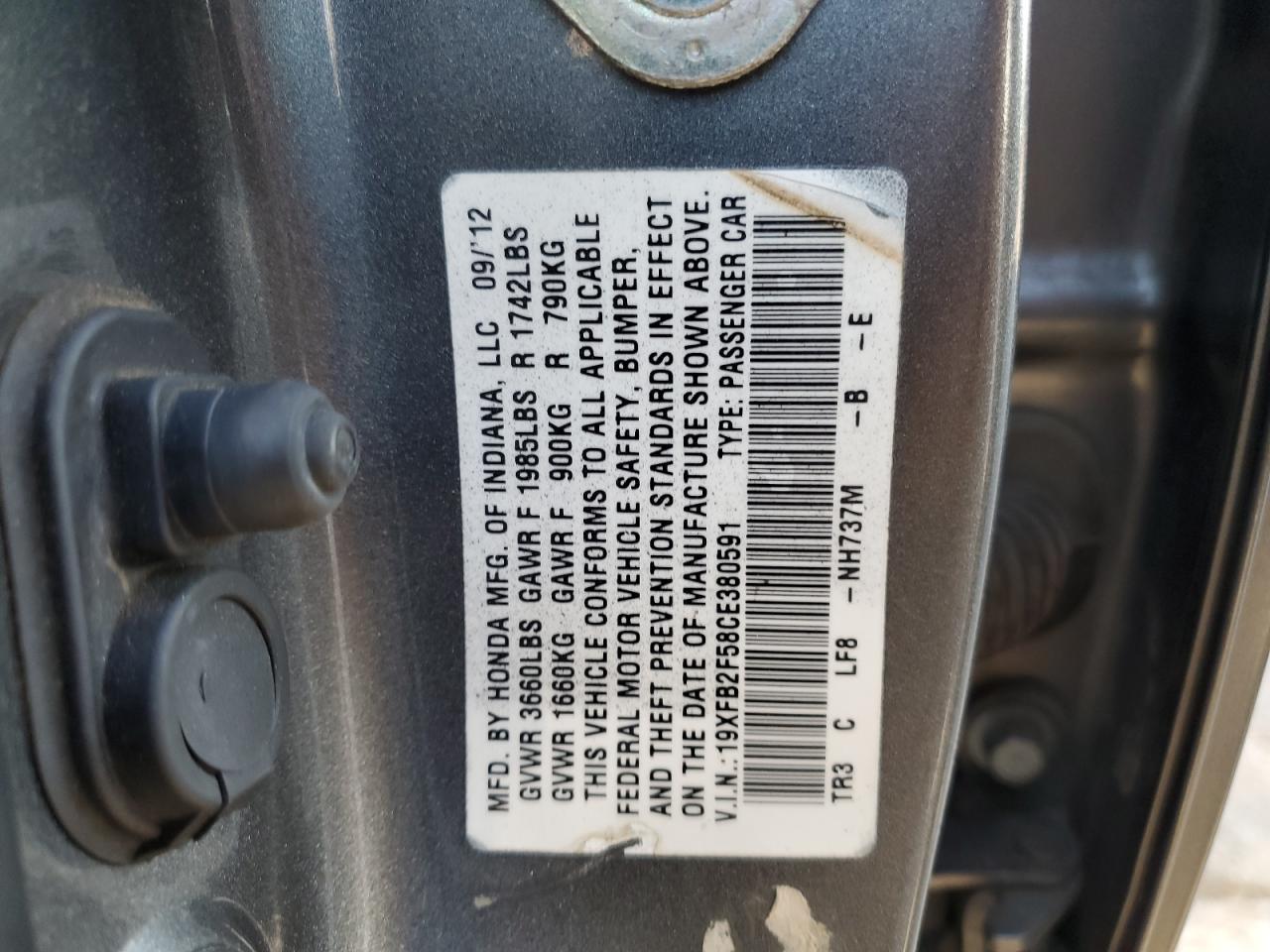 2012 HONDA CIVIC