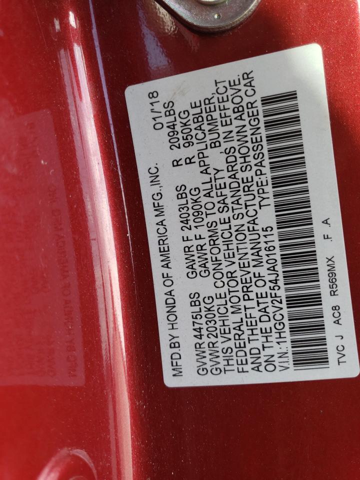 2018 HONDA ACCORD