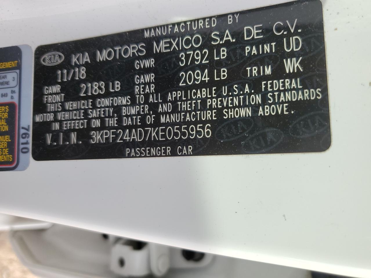2019 KIA FORTE