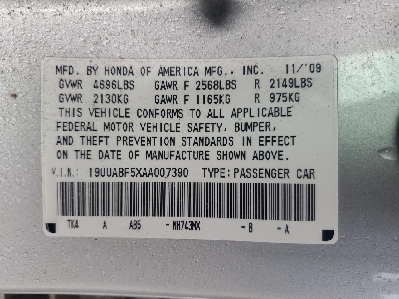 2010 ACURA TL