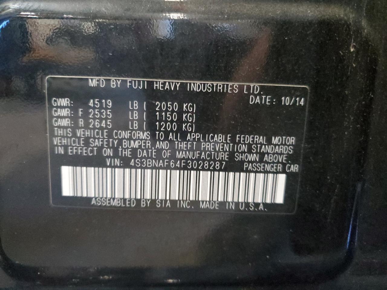 2015 SUBARU Legacy