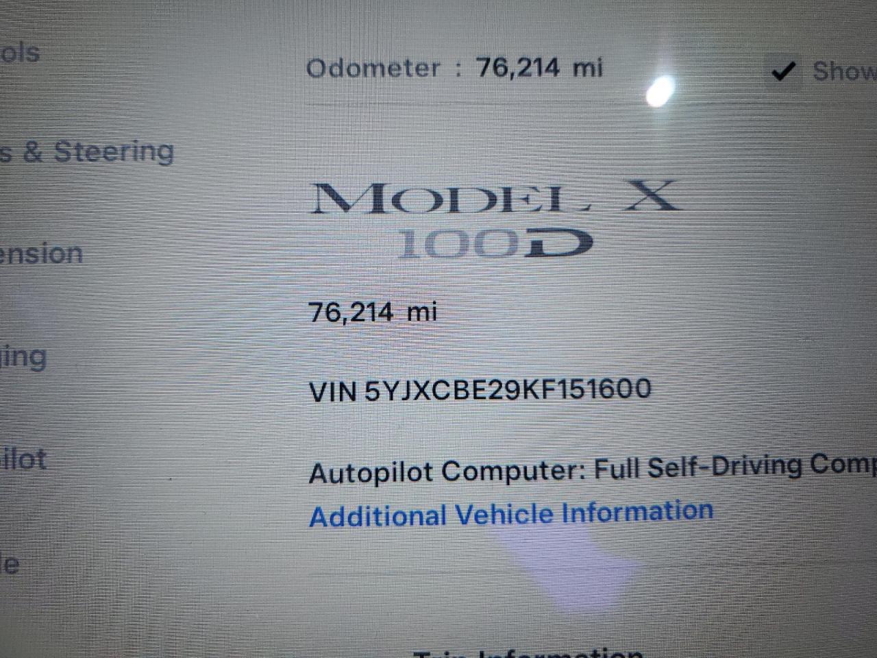 2019 TESLA MODEL X