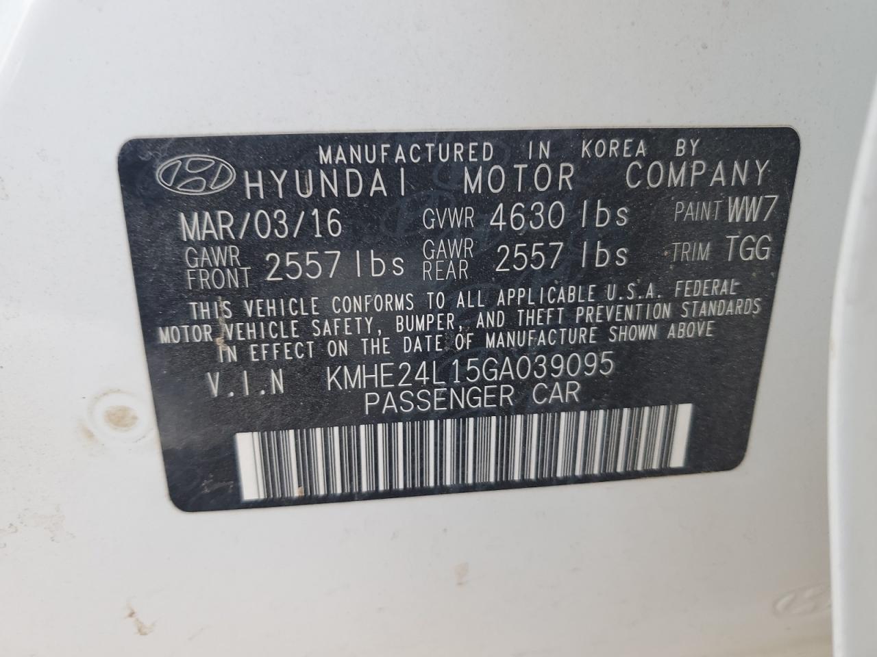 2016 HYUNDAI SONATA