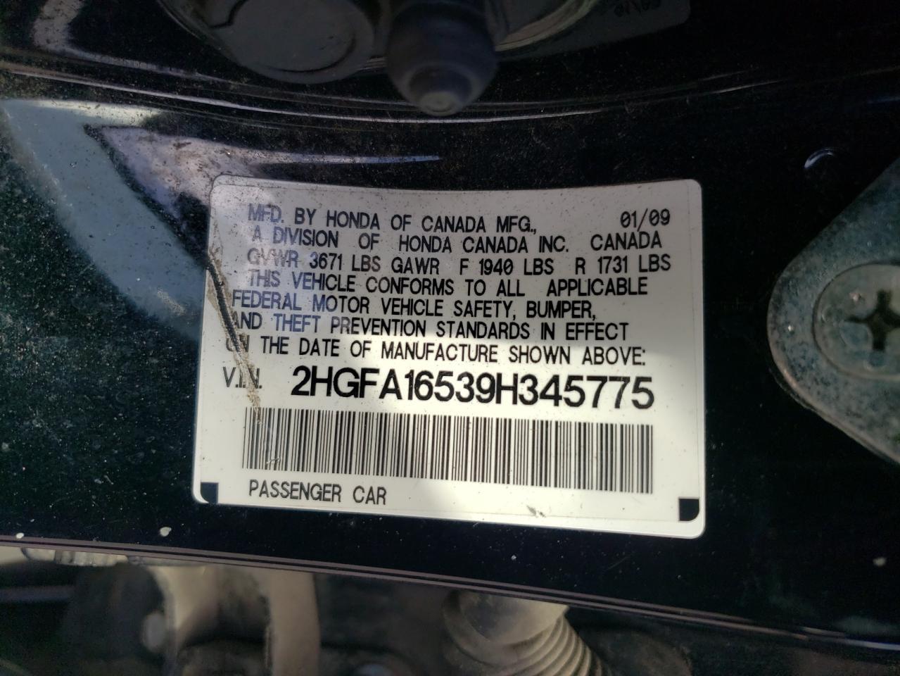 2009 HONDA CIVIC