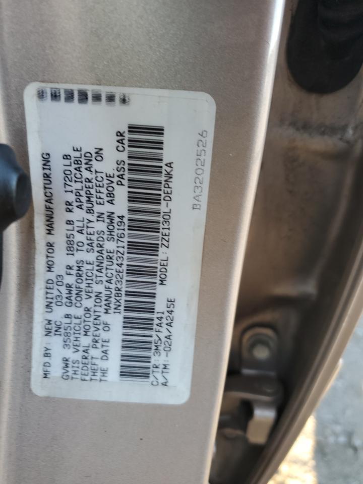 2003 TOYOTA COROLLA