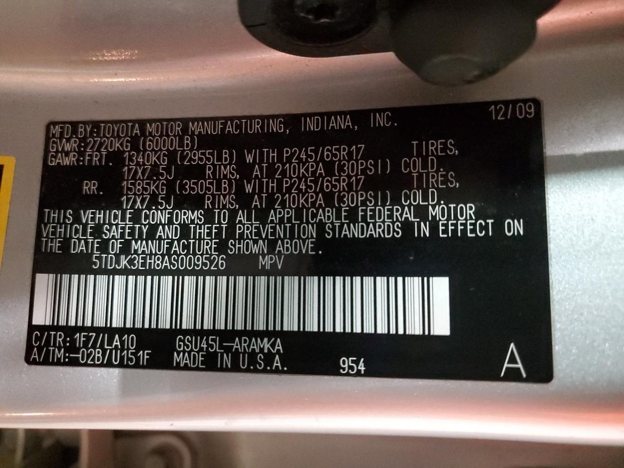 2010 TOYOTA HIGHLANDER