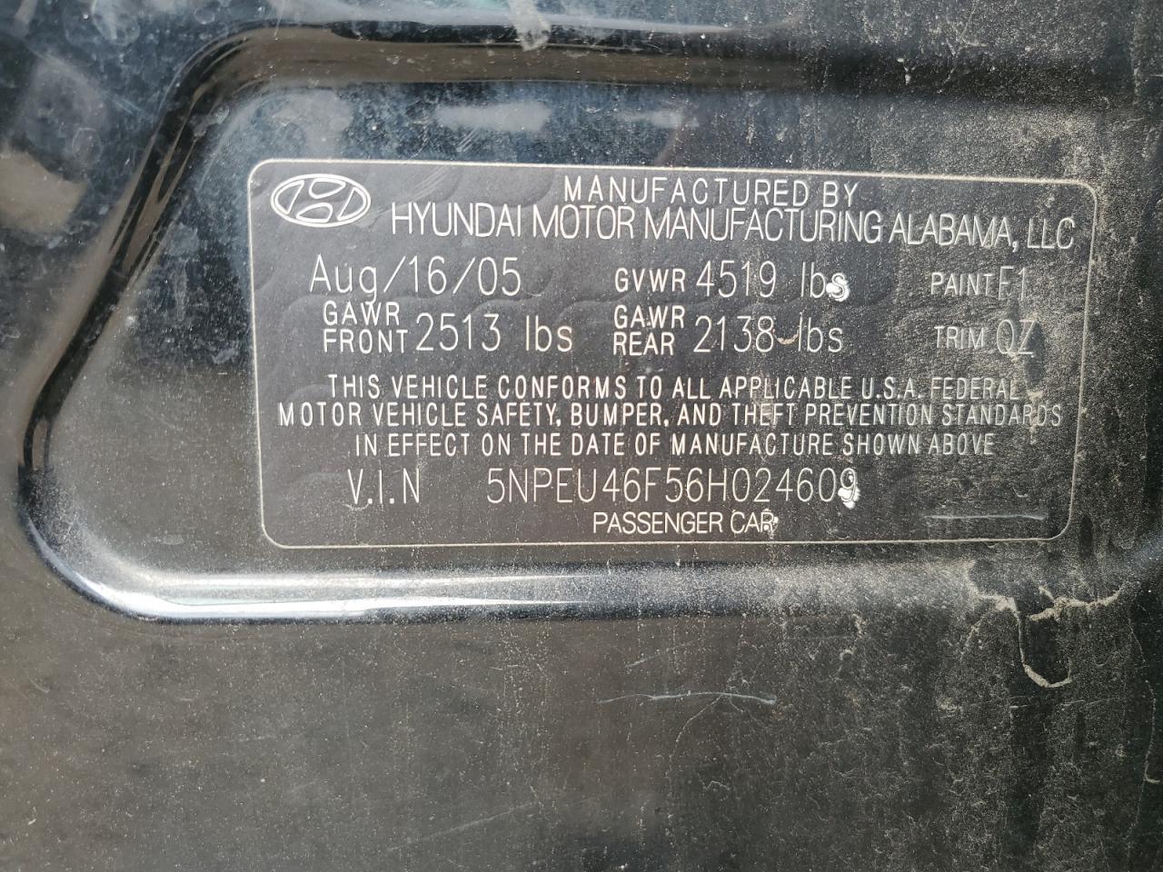 2006 HYUNDAI SONATA