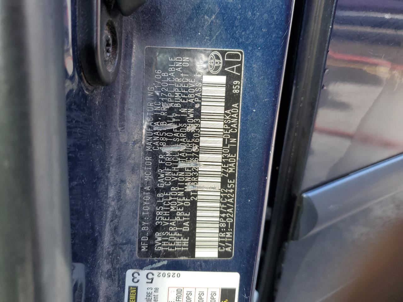 2007 TOYOTA COROLLA