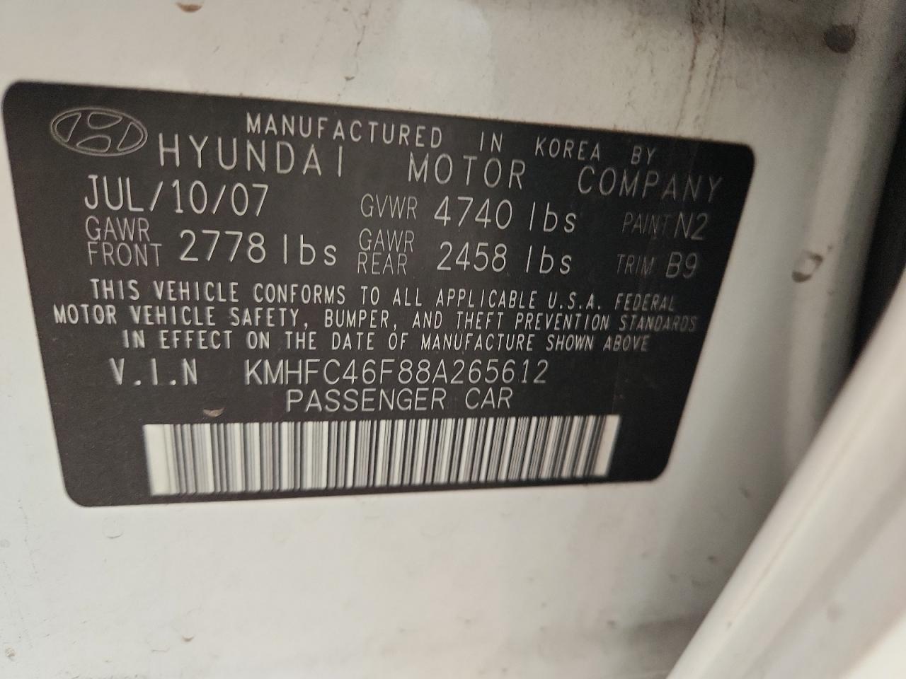 2008 HYUNDAI Azera