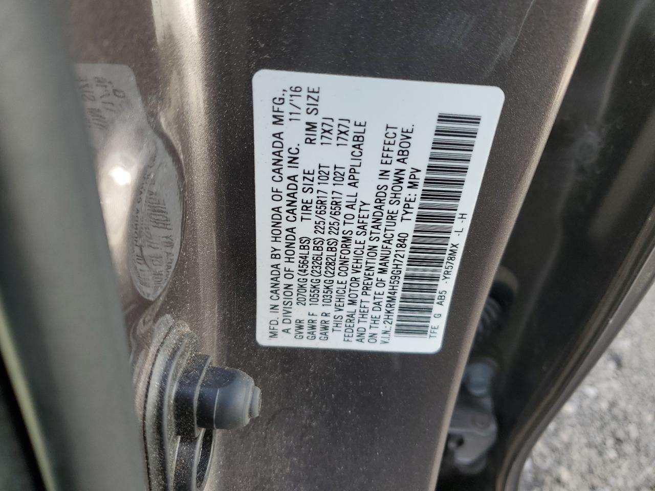 2016 HONDA CR-V