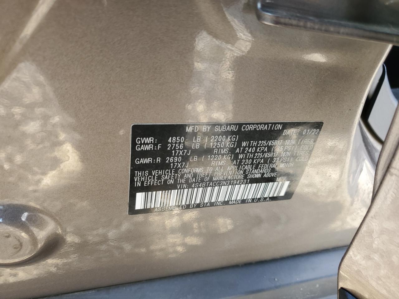 2022 SUBARU Outback