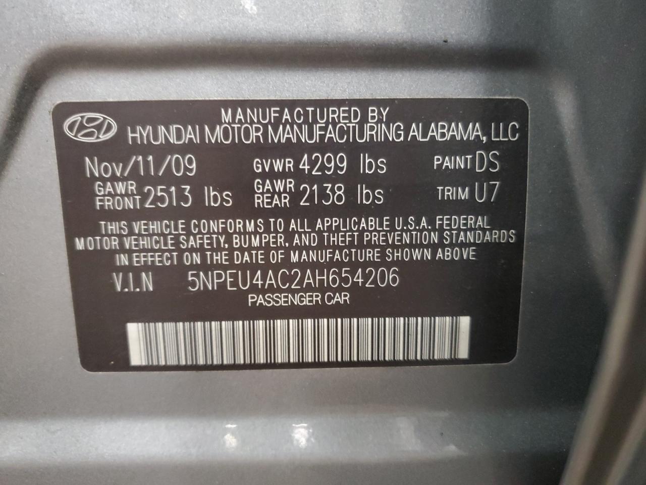 2010 HYUNDAI SONATA