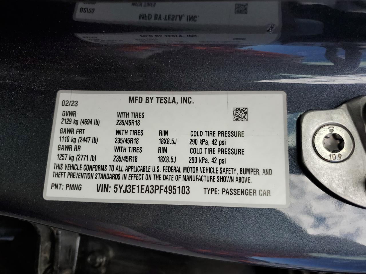 2023 TESLA MODEL 3