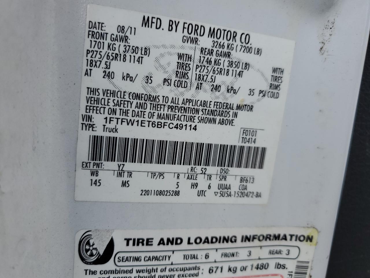 2011 FORD F-150
