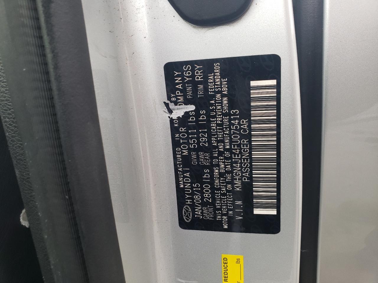 2015 HYUNDAI GENESIS