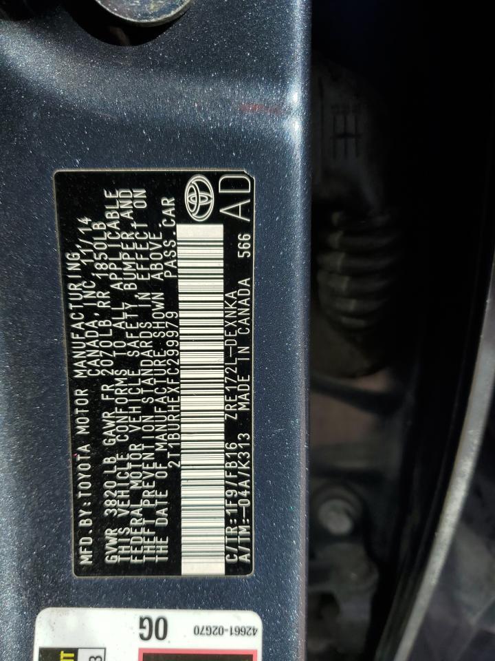 2015 TOYOTA COROLLA