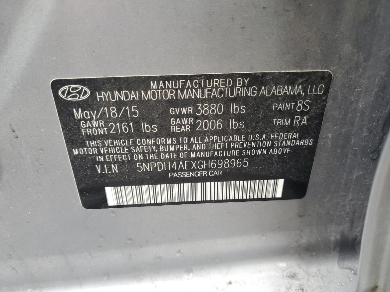 2016 HYUNDAI ELANTRA